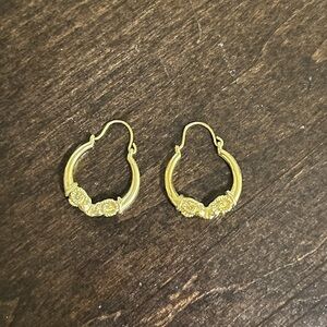 Rams Head Gold Hoop Earrings